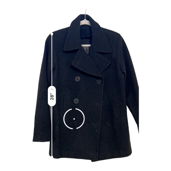 J. Percy Women's Wool Pea Coat With Nautical Buttons 6 - Picture 7 of 14